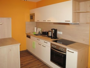 Fridge, microwave, dishwasher, toaster
