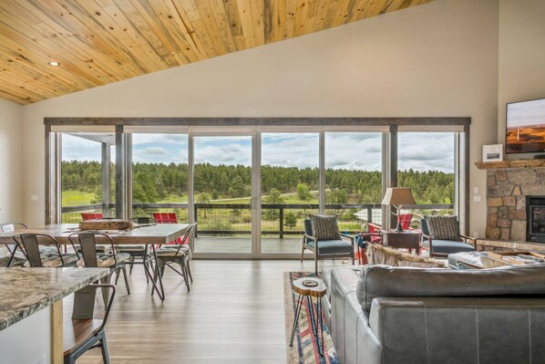 Smart TV, fireplace, computer monitors - The Basecamp- Stunning 5BR Home with Hot Tub, Game Room, AC, Heated Driveway, and Valley Views! (Pagosa Springs)