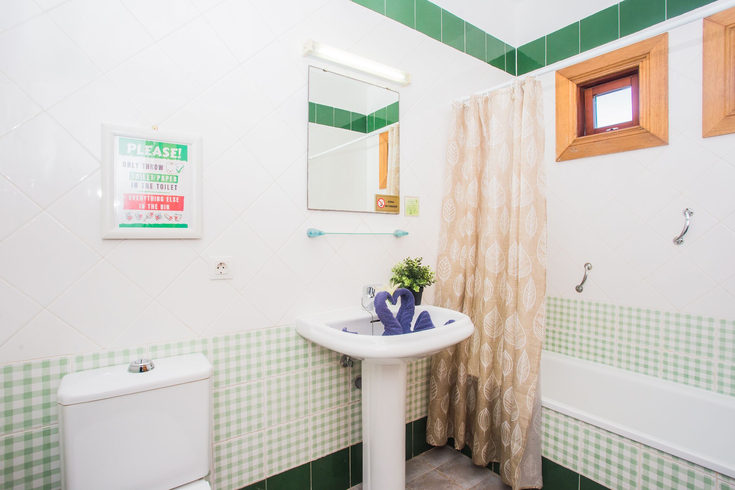 A bathroom with a sink, toilet, and shower curtain.