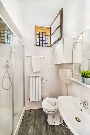 Dusche, Haartrockner, Bidet, Handtücher