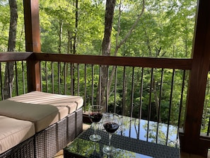 Property grounds - Cabin in the Trees Overlooking Stocked Trout Stream.  Hot tub and Fire pit. (Cherry Log)