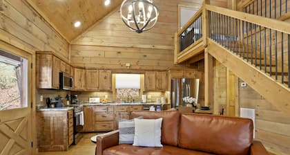 Modern Treetop Cabin on Stocked Trout Stream + Hot Tub + Fire Pit
