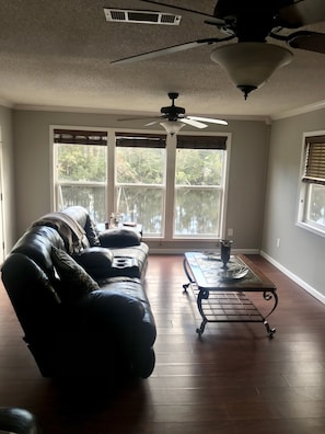 Living room with view of River 