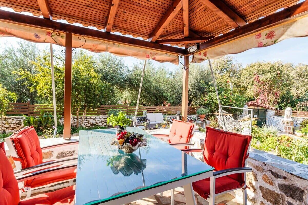 Relax on the patio of the property