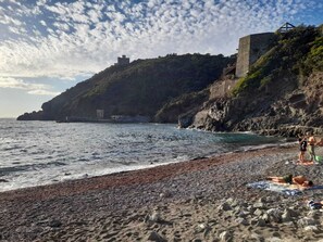 Beach nearby, sun-loungers