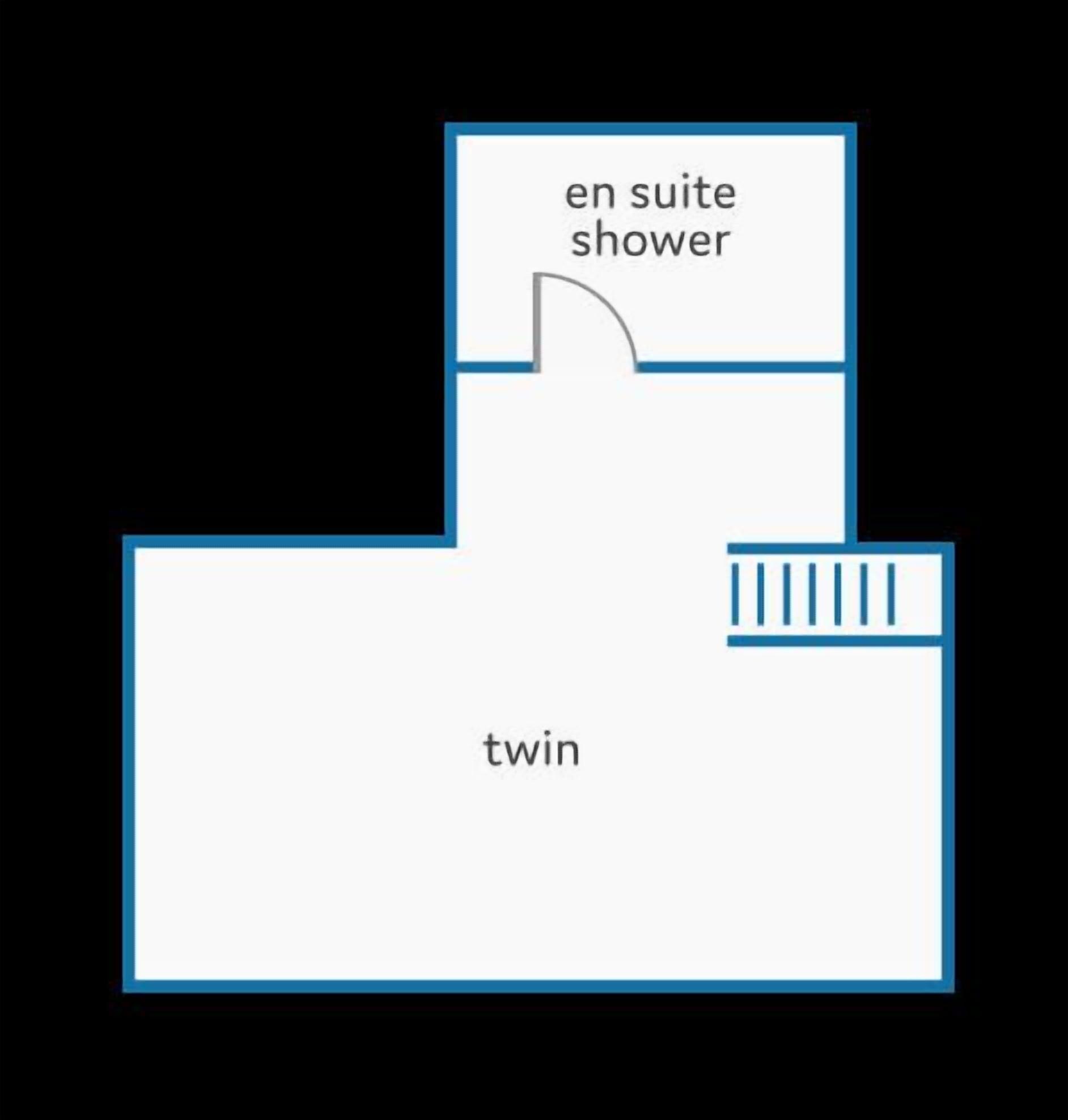 Une chambre double avec une zone douche.