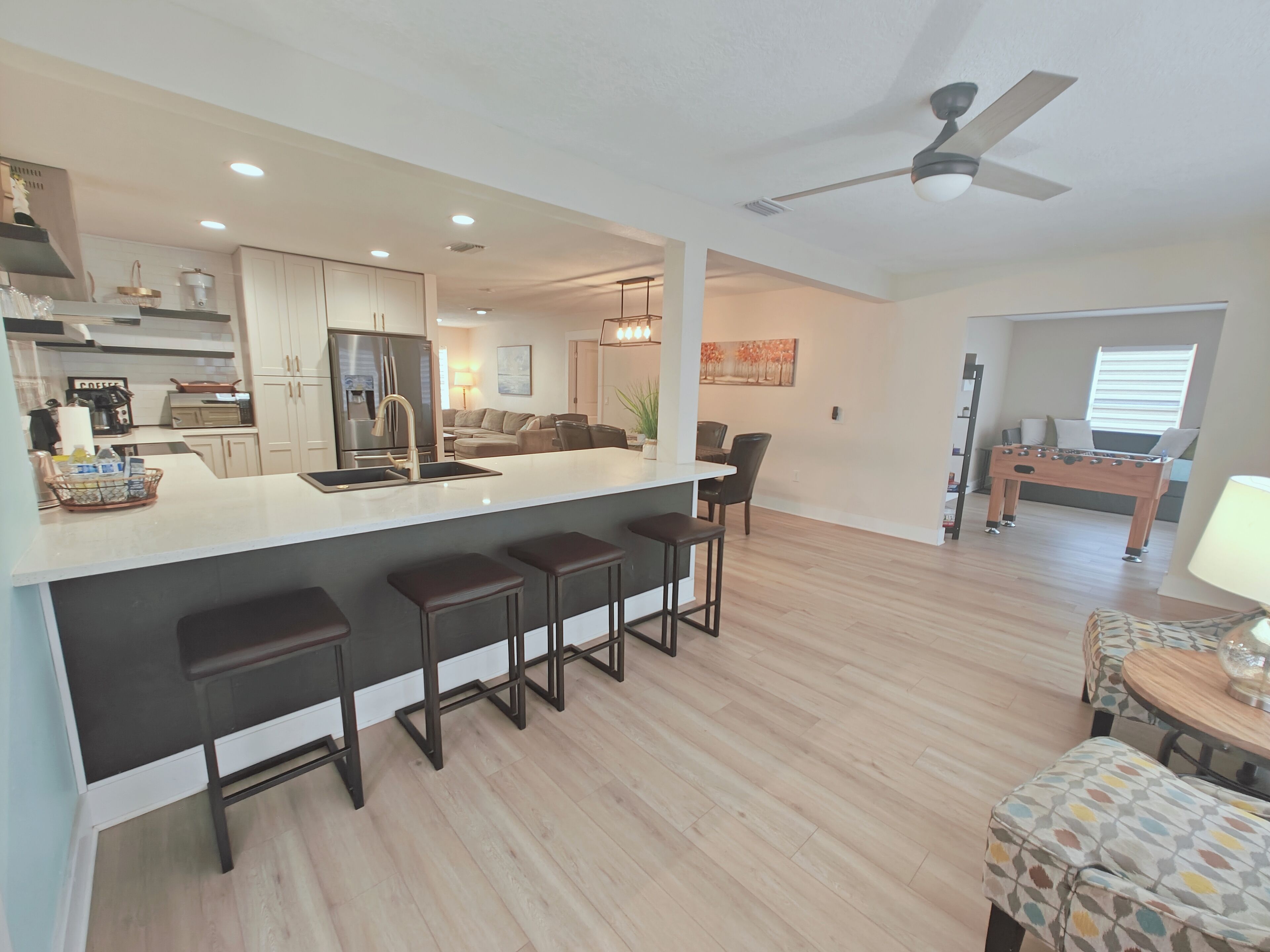 Large open kitchen and relaxing floor plan 