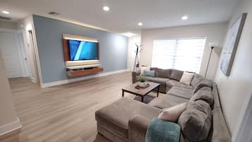 Smart TV, DVD player, table football, video library