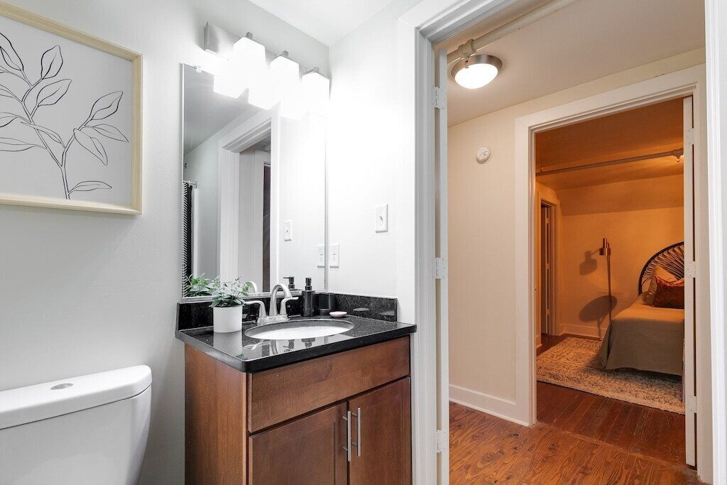 Hair dryer, towels, soap