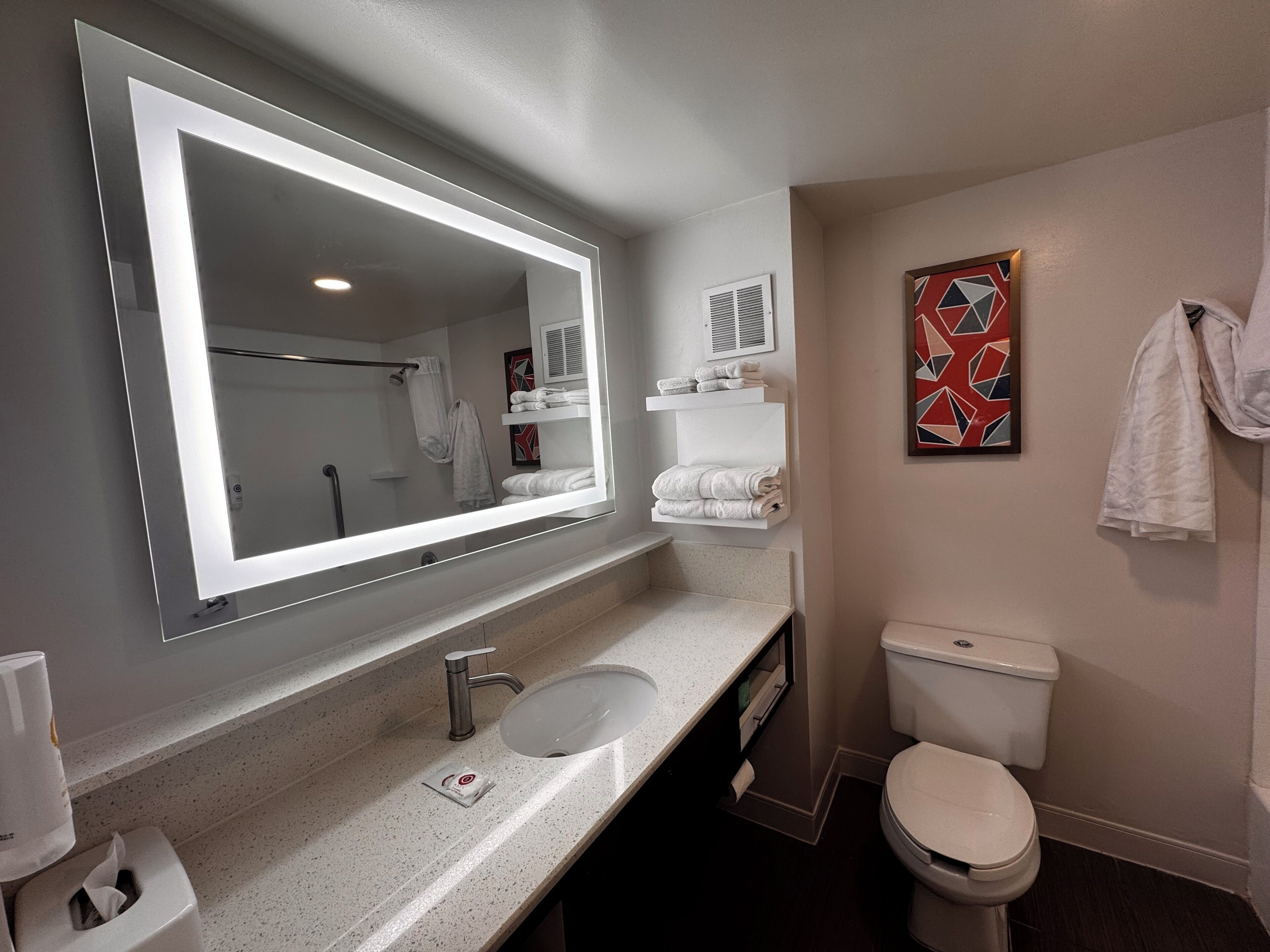 free toiletries, hair dryer, towels, soap