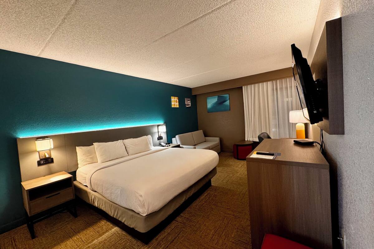 standard room, 1 king bed with sofa bed, non smoking | desk, soundproofing, iron/ironing board, free wifi