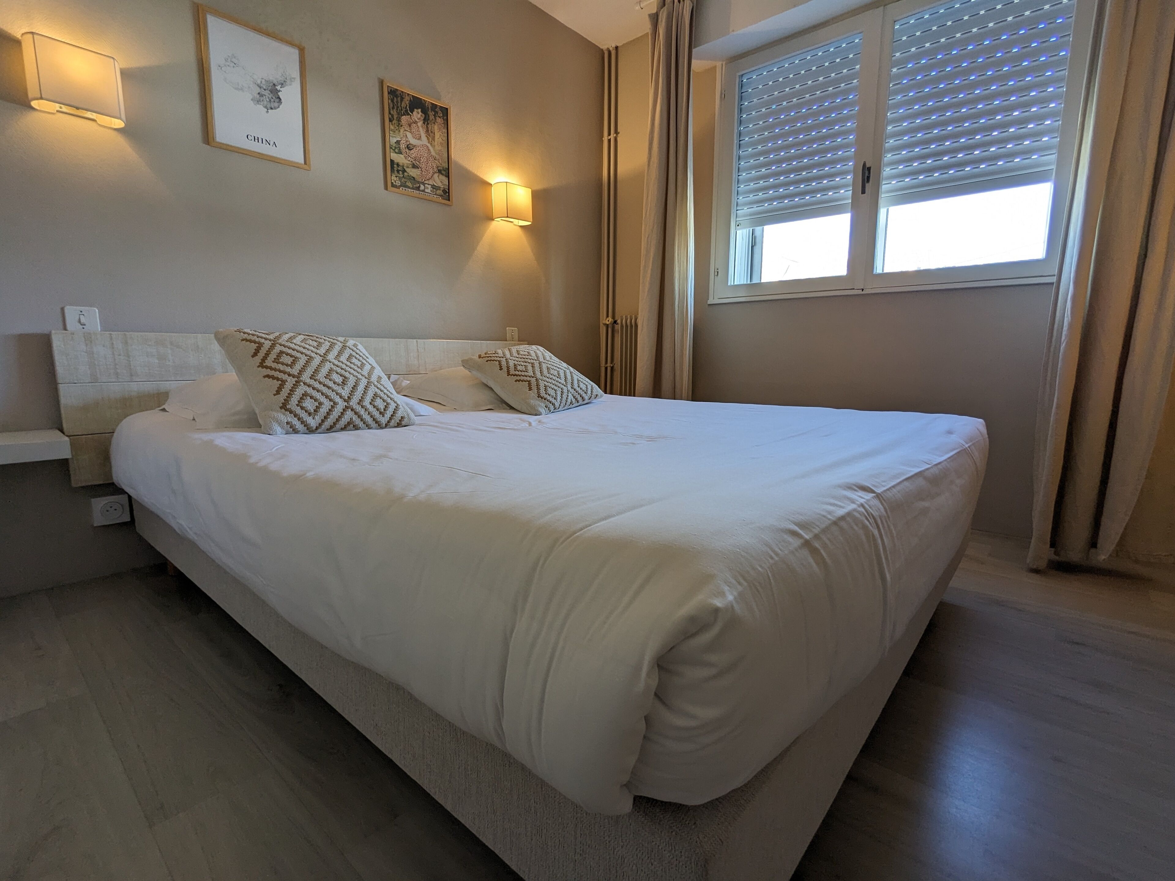 Memory-foam beds, desk, laptop workspace, free WiFi