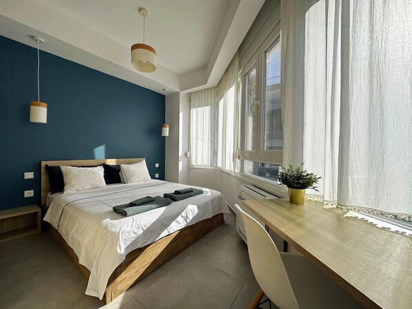 1 makuuhuone, työpöytä, silitysrauta/-lauta, ilmainen Wi-Fi