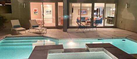 Piscine extérieure, piscine chauffée