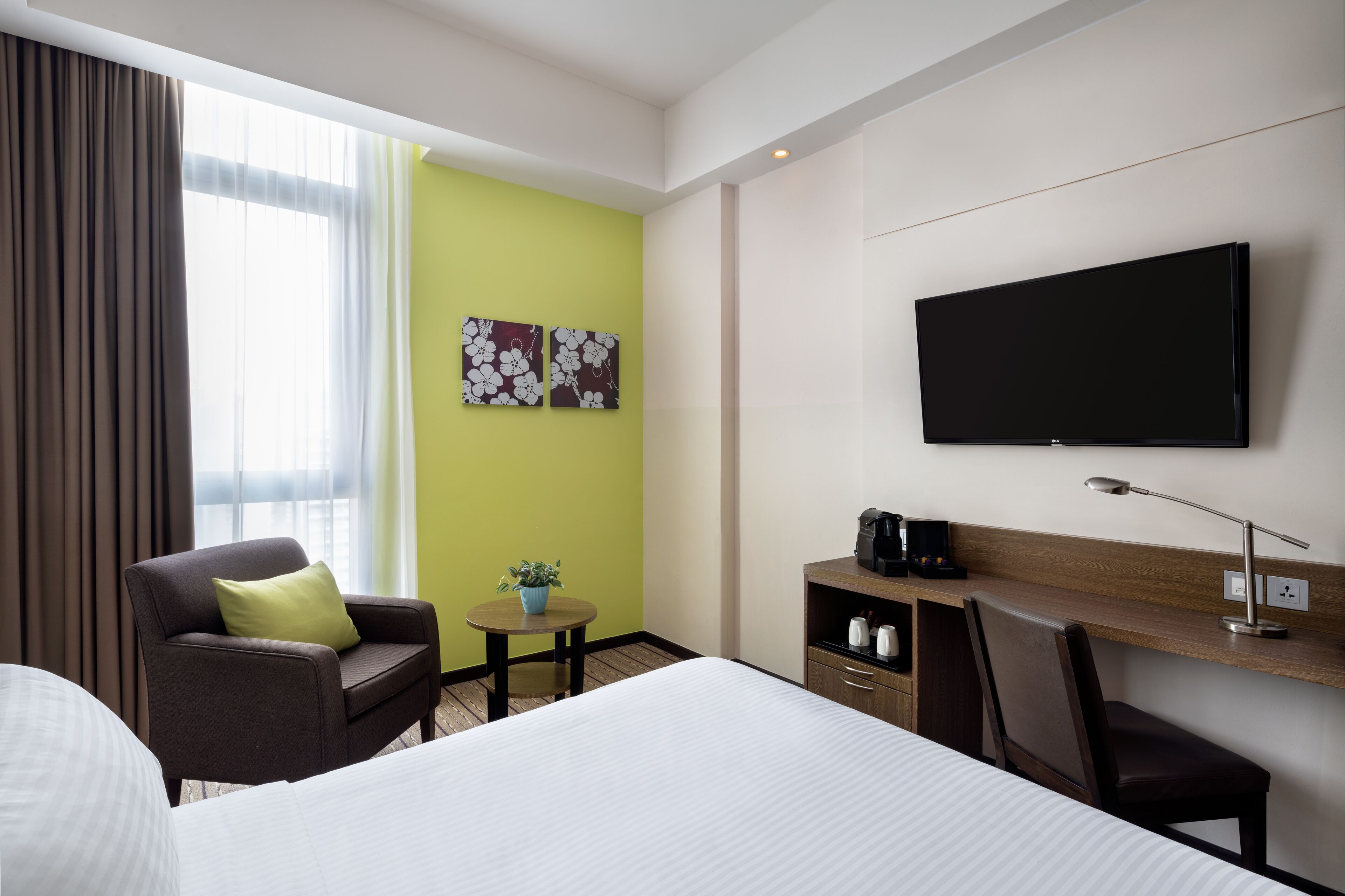 deluxe room | in-room safe, desk, laptop workspace, blackout curtains