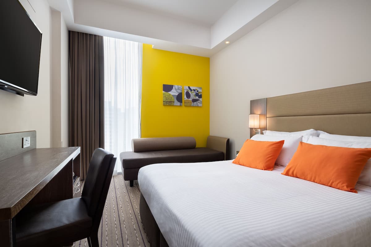 superior room, 1 queen bed | in-room safe, desk, laptop workspace, blackout curtains