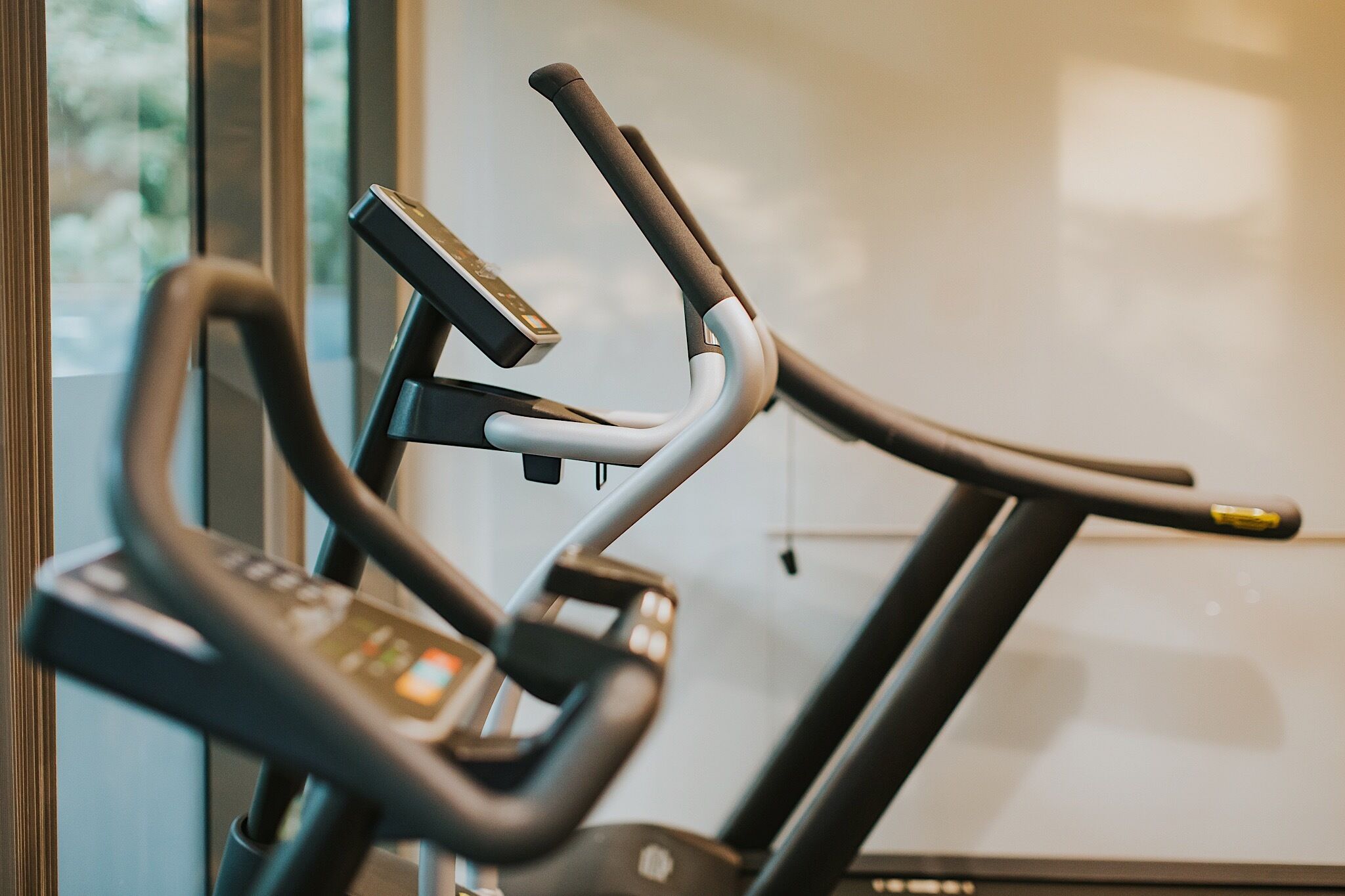 A stationary bike with a digital display and control panel.