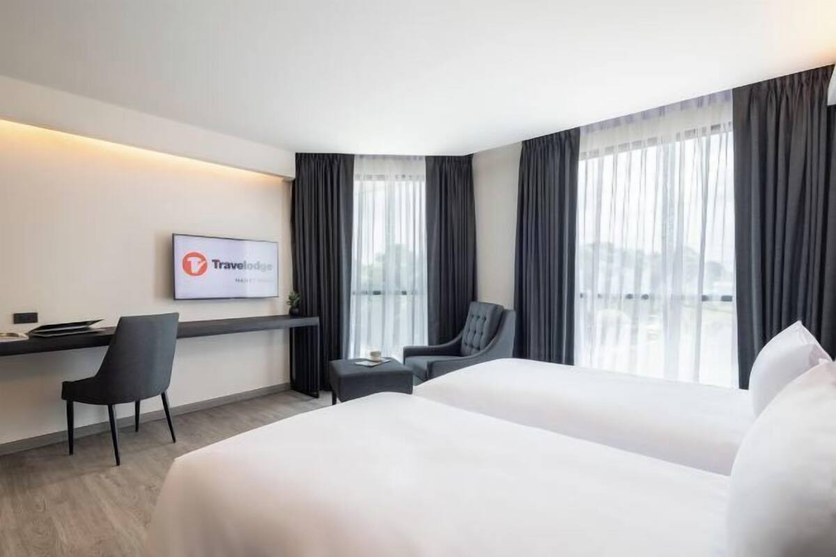 In-room safe, desk, laptop workspace, blackout drapes