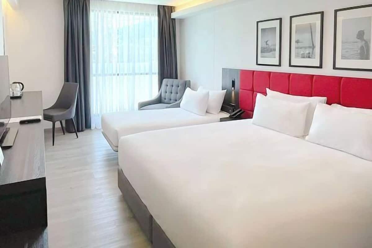 In-room safe, desk, laptop workspace, blackout drapes