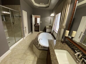 Bathtub, towels, soap