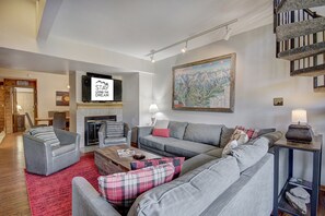 TV, fireplace, video games, books