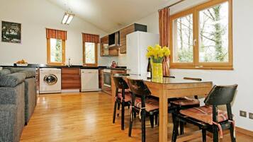 Microwave, dishwasher, high chair