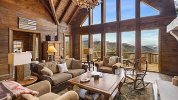 Smart TV, fireplace, DVD player, foosball