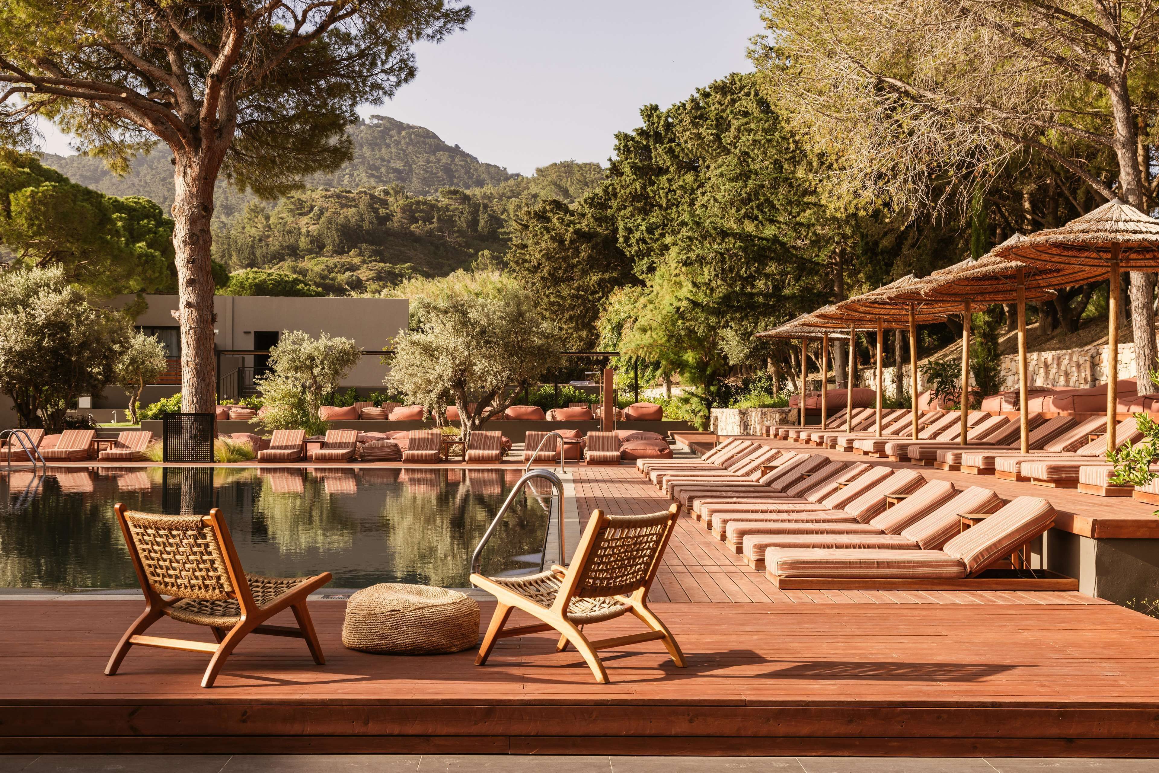 Outdoor pool, open 8:00 AM to 9:00 PM, pool umbrellas, sun loungers