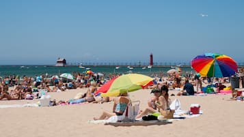 Sun loungers, beach towels