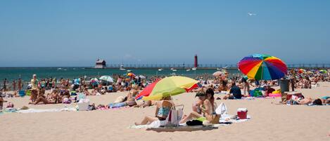 Sun-loungers, beach towels