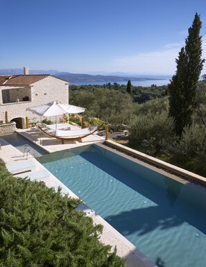 Outdoor pool - Sinium Luxury Villa II, stunning Sea View 4 Bedroom villa at Sinies, Corfu (Sinies, Kassopeon)