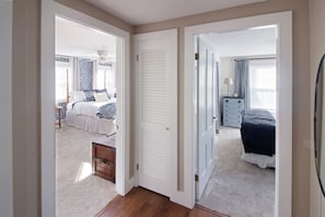 4 bedrooms, desk, iron/ironing board, travel cot