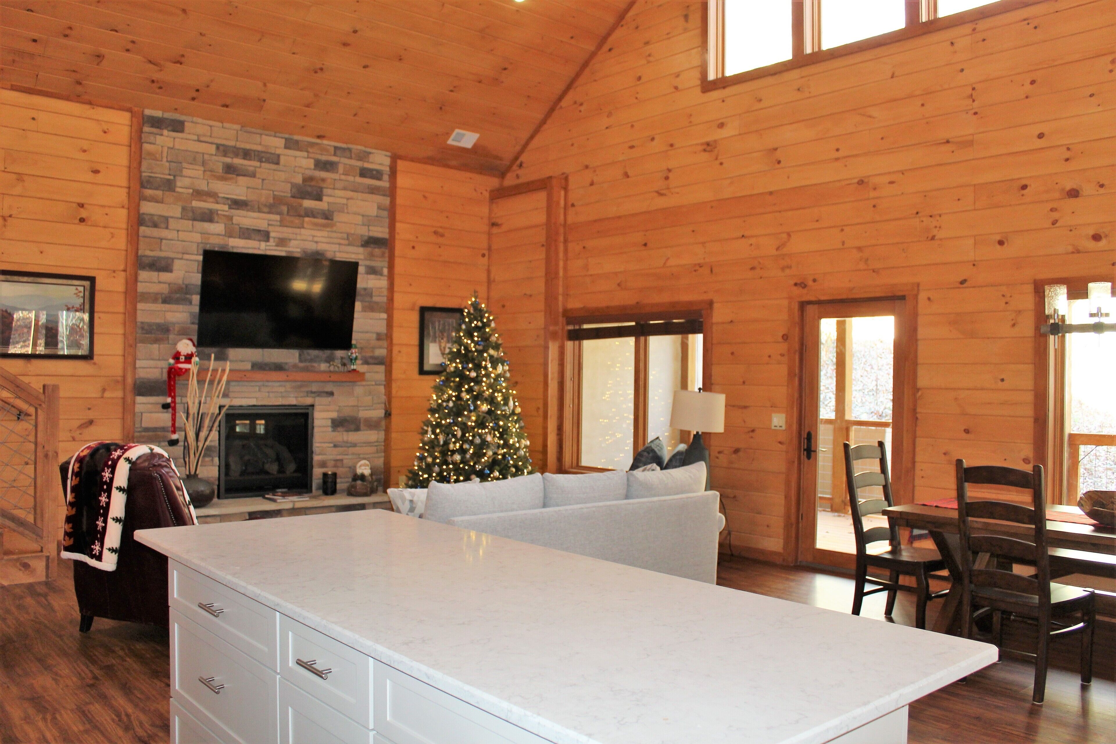 Smart TV, fireplace, video games, table football