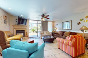 Televisión, reproductor de DVD y estéreo 