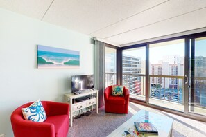 TV, DVD player, foosball