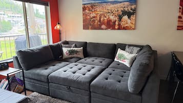 Smart TV, chimenea, videojuegos y reproductor de DVD