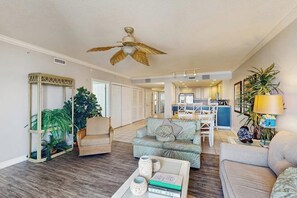 TV, fireplace - Lovely Home w/Marina & Bay Views From Balcony, Private Washer/Dryer, Free WiFi (Ocean City)