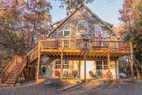 Lake Chalet with Hot Tub and Game Room