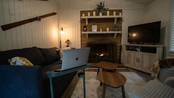 TV, fireplace, video games