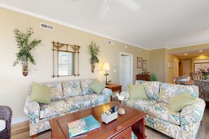 TV, DVD player - Open & Well-Appointed Condo in Oceanfront Building w/Shared Pool, Hot Tub + WiFi (Ocean City)