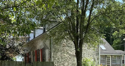 Historic stone farmhouse with rail trail and river access