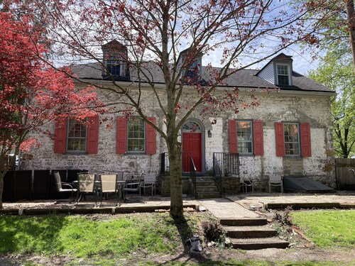 Historic stone farmhouse with rail trail and river access
