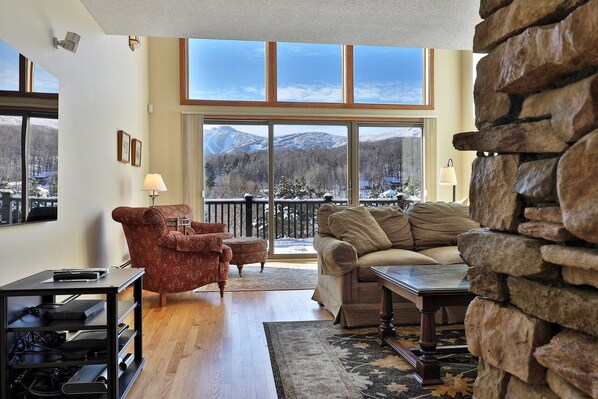 Smart TV, fireplace, video games, DVD player