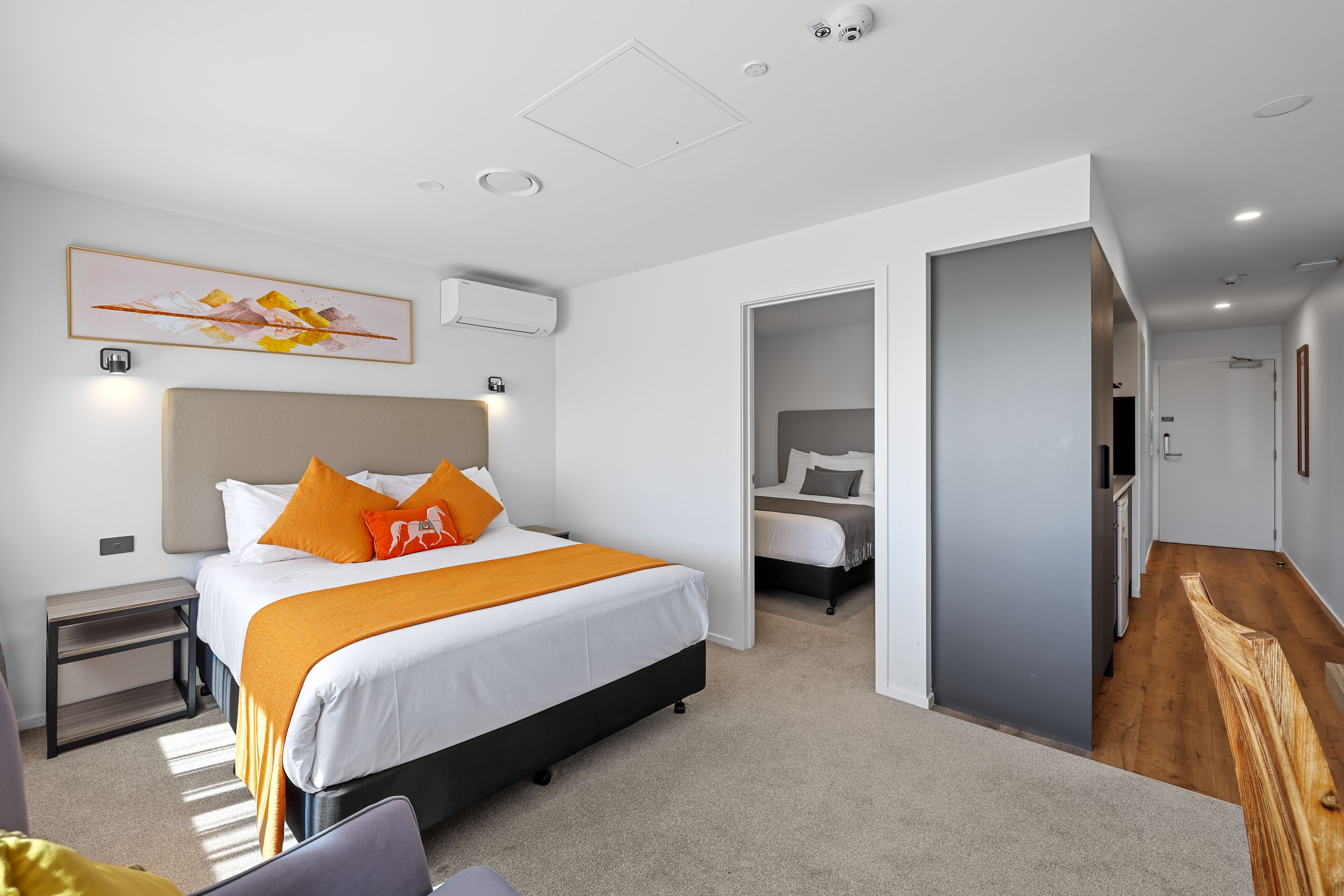 deluxe double room, 2 queen beds | 1 bedroom, egyptian cotton sheets, premium bedding, desk