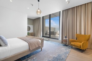Ático de lujo, 4 habitaciones, no fumadores, vistas al mar | Sábanas de algodón egipcio y ropa de cama de alta calidad