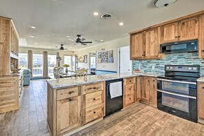 Fridge, microwave, stovetop, dishwasher - Coastal Home: Walk to Holden Beach! (Holden Beach)