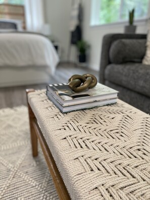 1 bedroom, desk, iron/ironing board, travel cot