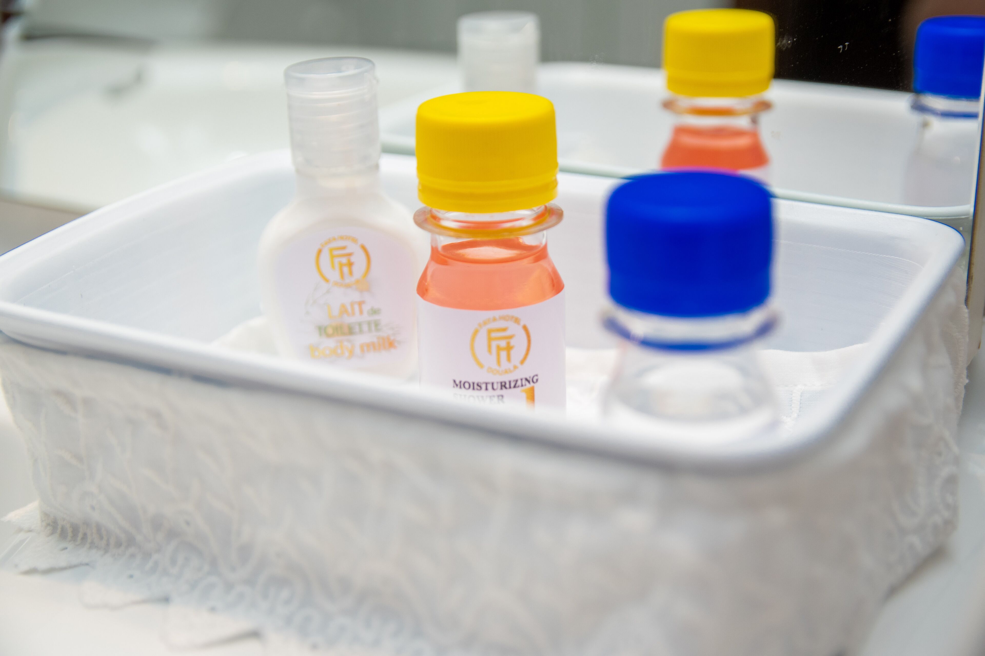 free toiletries, hair dryer, towels, soap