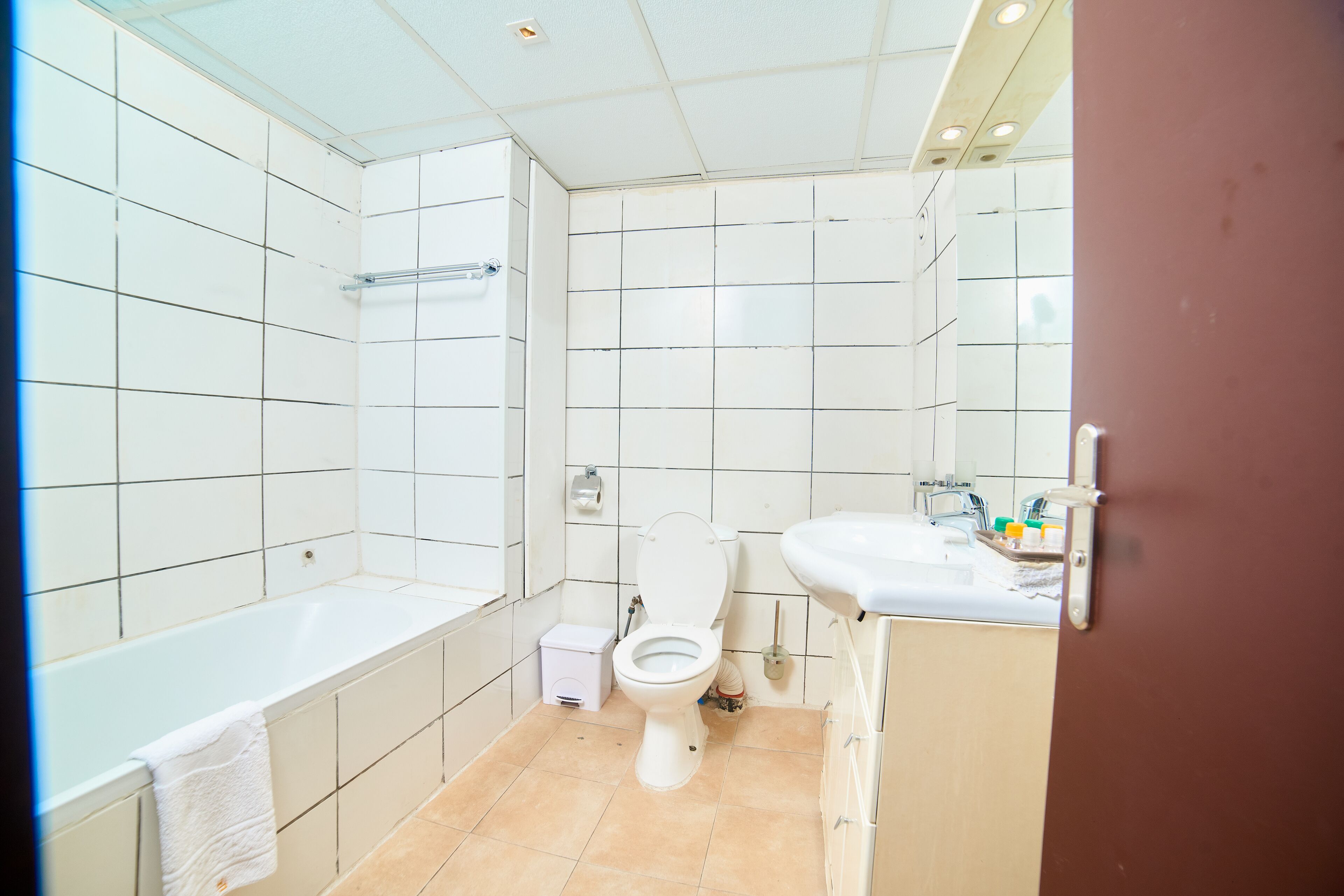 free toiletries, hair dryer, towels, soap