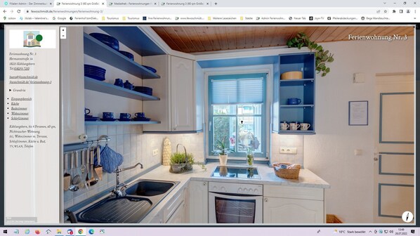 Fridge, oven, dishwasher, coffee/tea maker